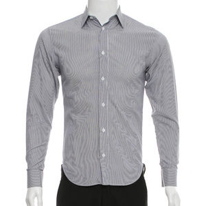 Dior Homme Blue and White Striped Button-down